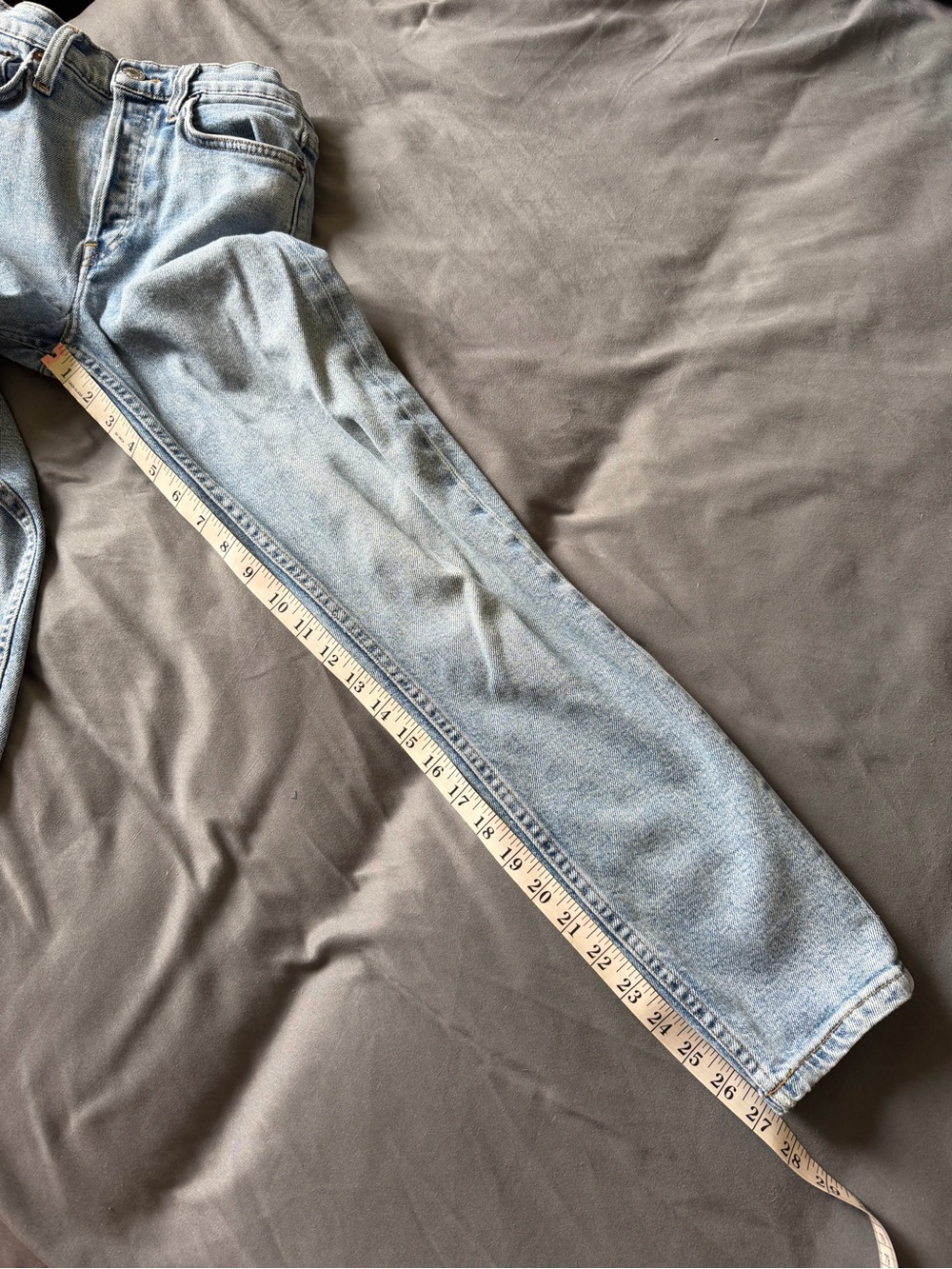 RE/DONE Designer Lightwash 5-Button Fly High Rise Slim Fit Jeans size 25 EUC - Picture 10 of 12